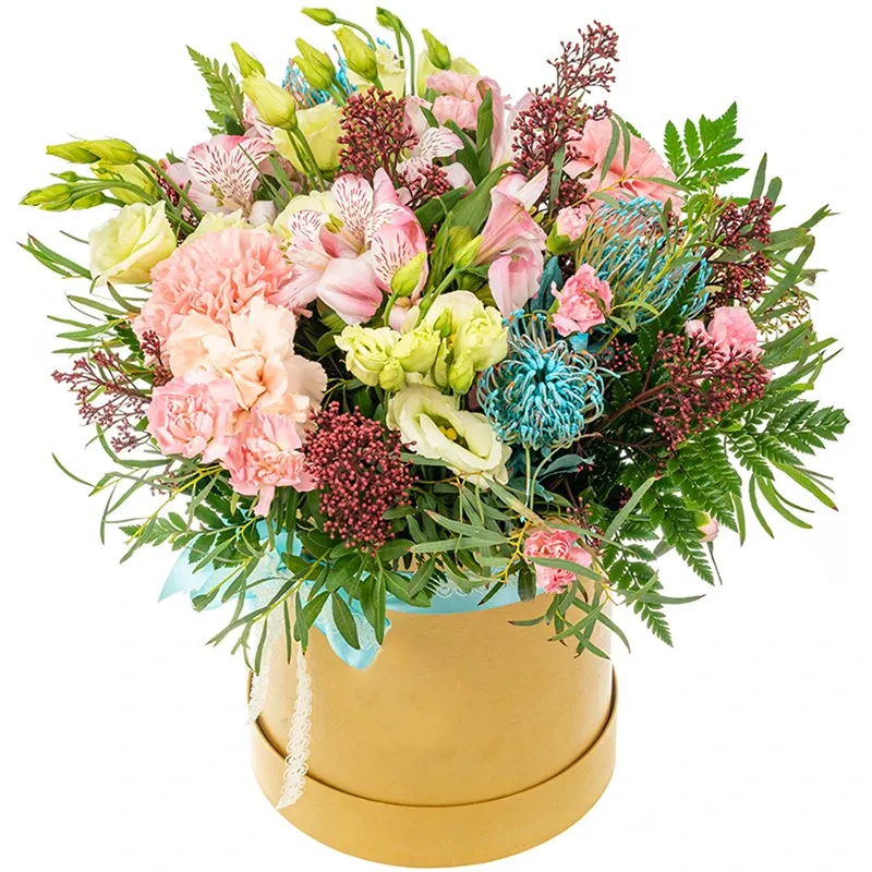 Цветы в коробке «Богиня нежности»